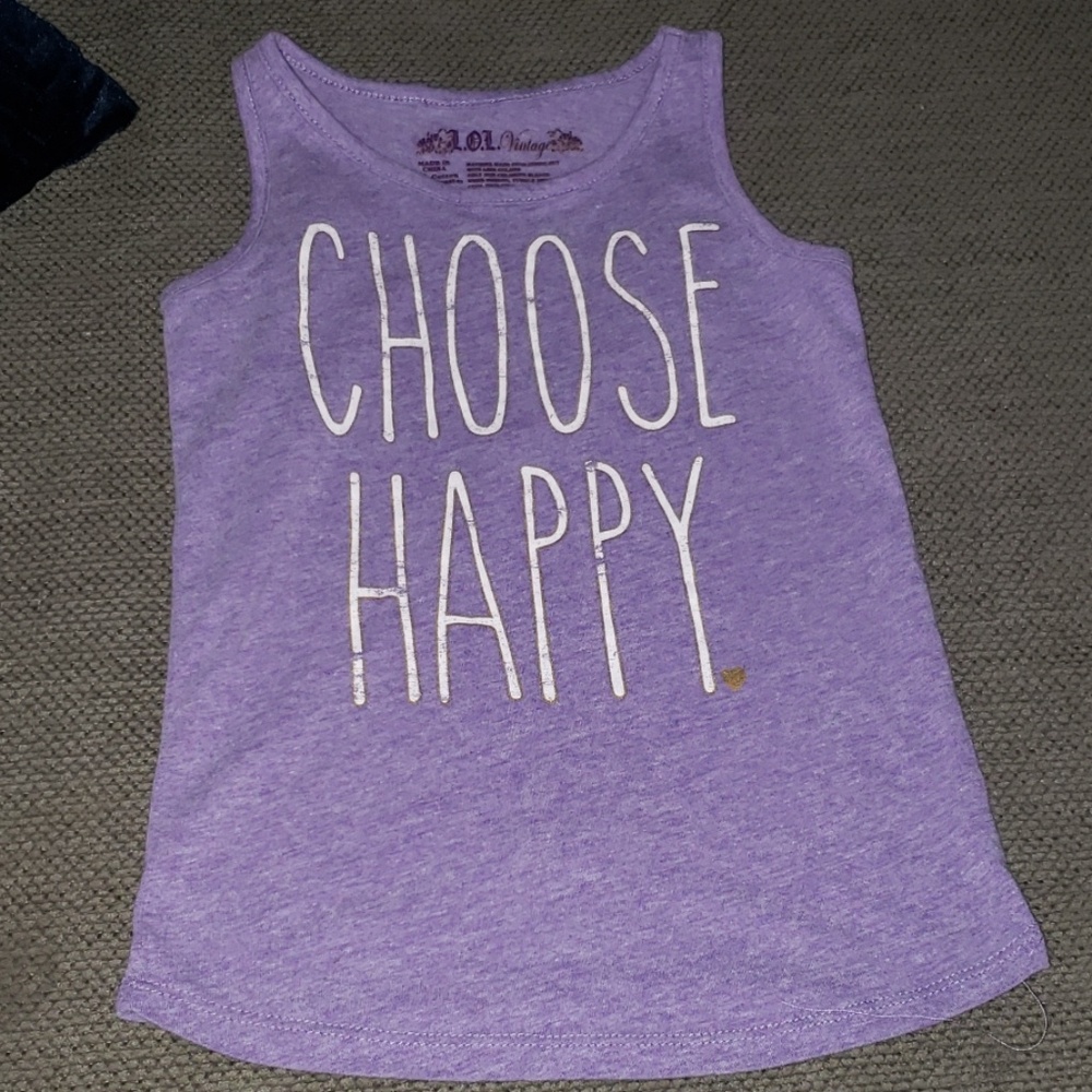 Purple tank with choose happy
